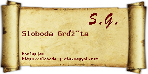 Sloboda Gréta névjegykártya